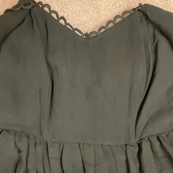 JUDITH MARCH TIE FRONT STRAPLESS A LINE PLEATED ZIP UP MINI DRESS IN BLSCK M - Picture 4 of 16